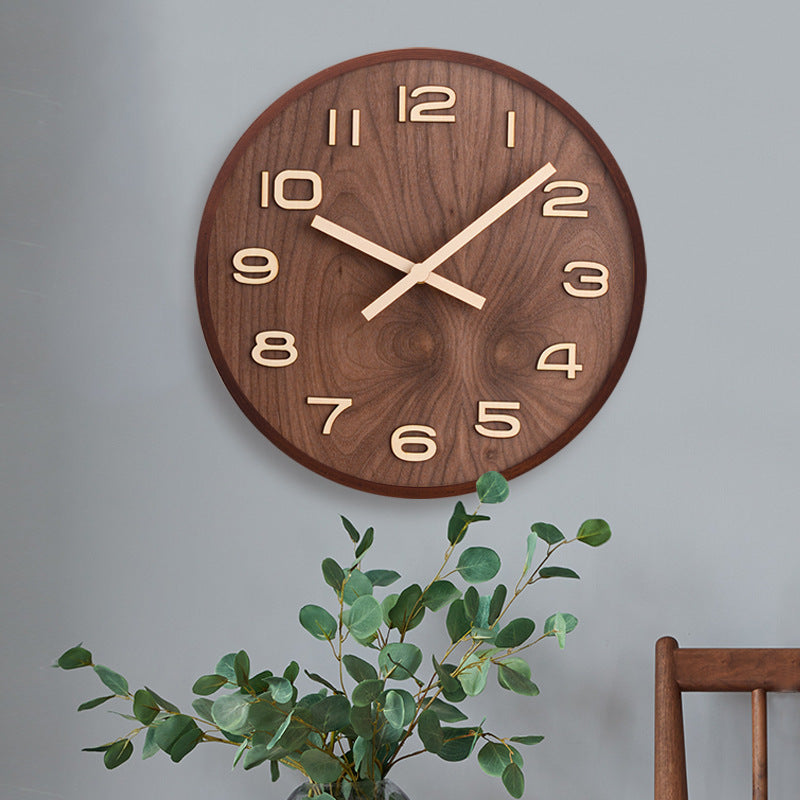 TimberClock | Premium moderne walnoothouten decoratieve wandklok