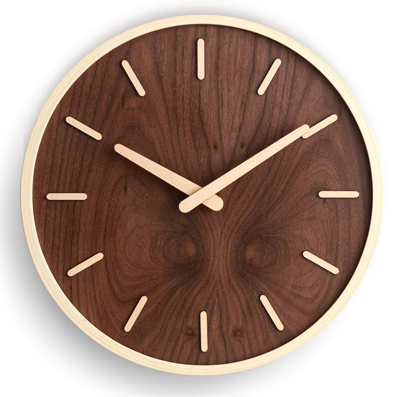 TimberClock | Premium moderne walnoothouten decoratieve wandklok