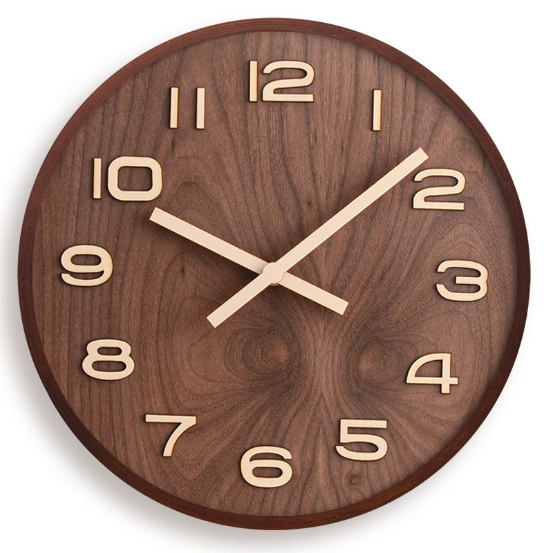 TimberClock | Premium moderne walnoothouten decoratieve wandklok