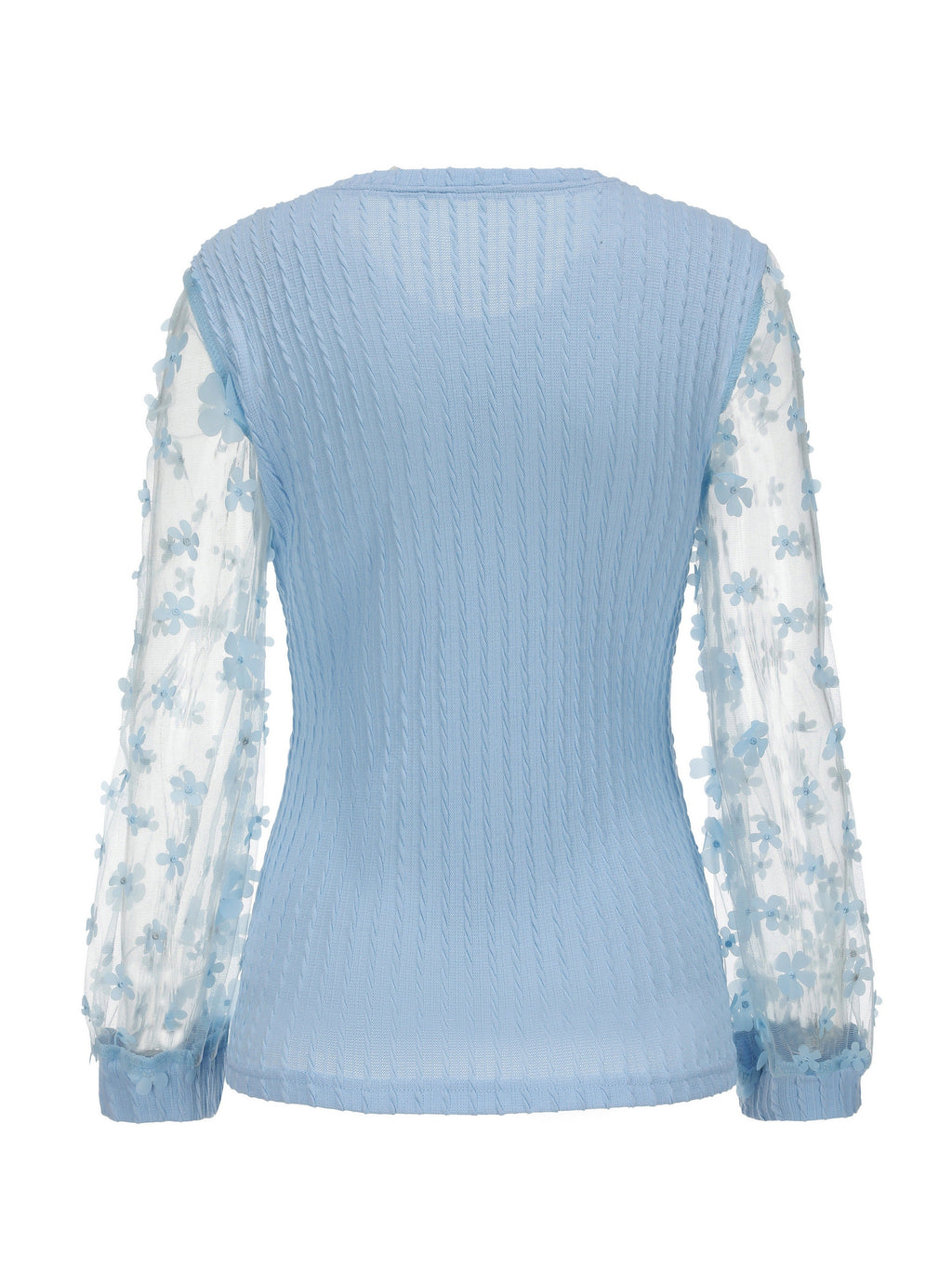 Delyssa | Damesblouse met structuur en ronde hals – met lichtgewicht mesh-details