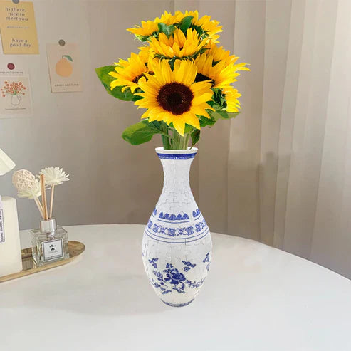 VaseCraft | 3D Puzzelvaas - Decoratieve Bloemenvaas met Verwijderbare Waterhouder, Creatieve DIY Woondecoratie, Uniek Modern Ontwerp