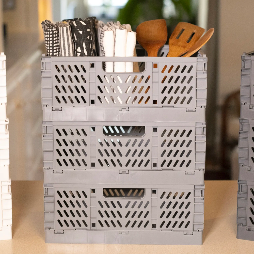 SnapBasket | Opvouwbare Opbergmand – Plastic Organizer voor Bureau, Badkamer & Bureauspullen