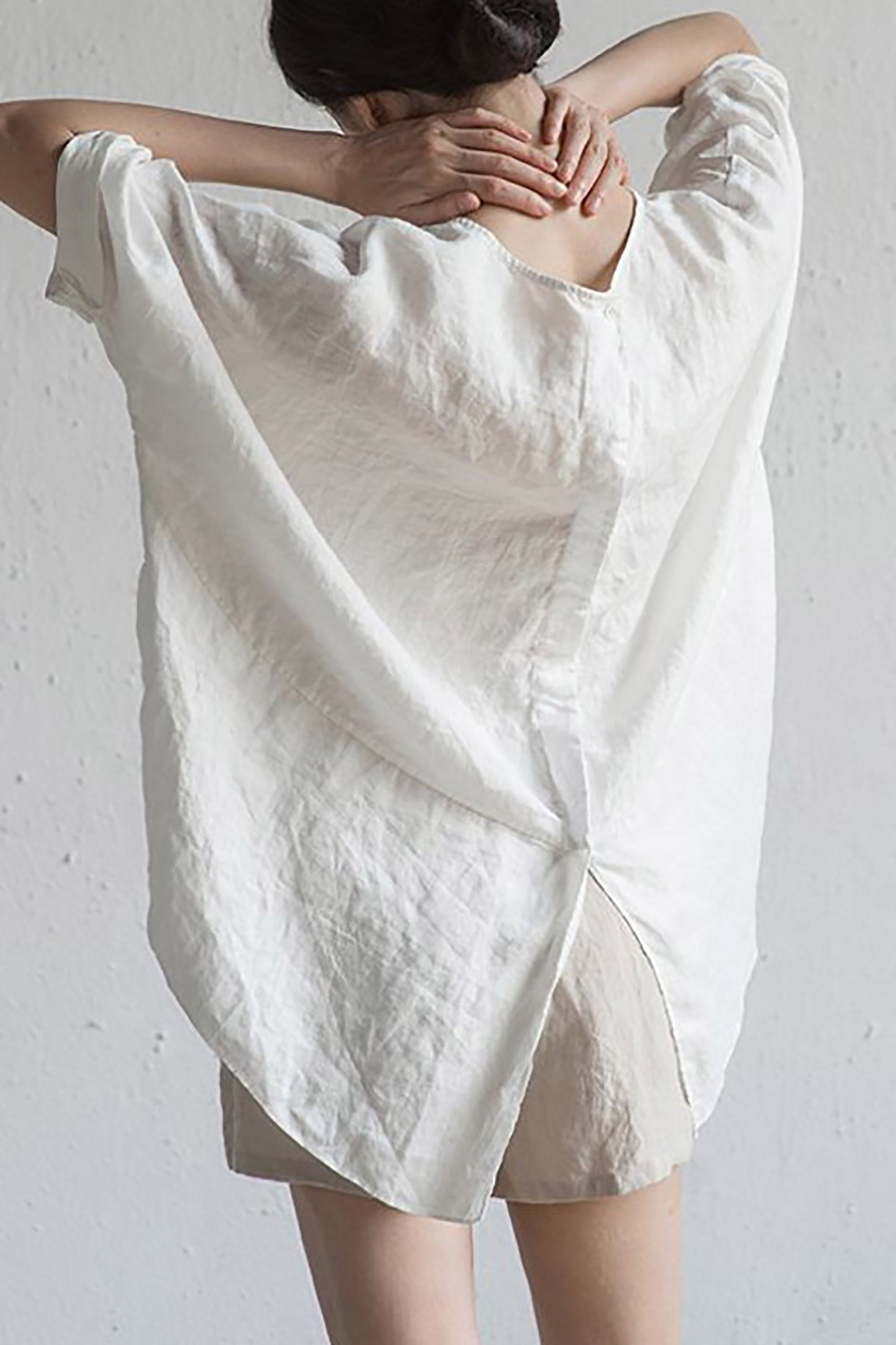 Ziva | Linnen blouse voor dames – Zomerblouse met losse pasvorm, halflange mouwen