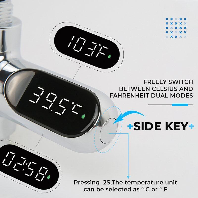 ShowerSense | LED-douchethermometer – 360° draaibare, batterijloze watertemperatuurmonitor