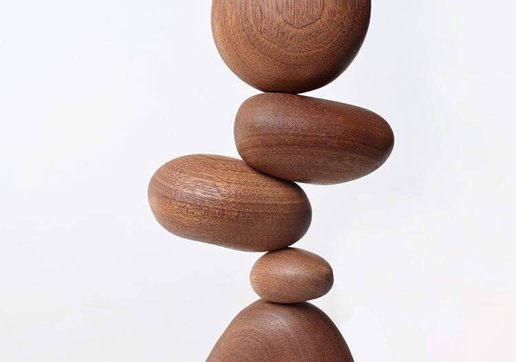 ZenBalance | Creatieve Houten Steenvorm Zen Decor voor Huis & Kantoor - Moderne Meditatie Kunst
