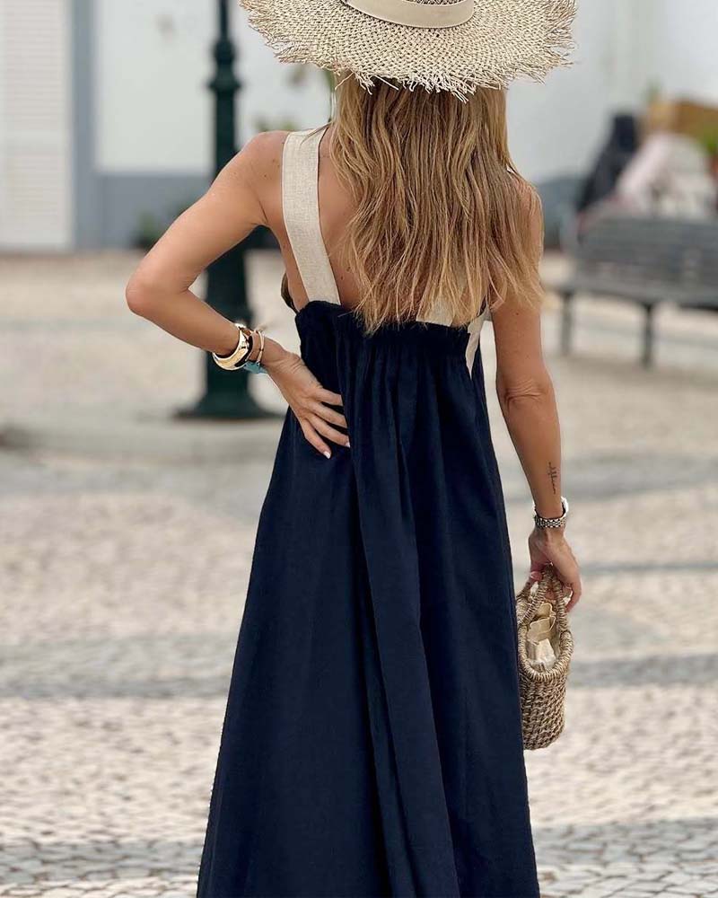 Velia | Halterjurk voor dames – Midi-jurk zonder mouwen: casual en elegant voor de zomer