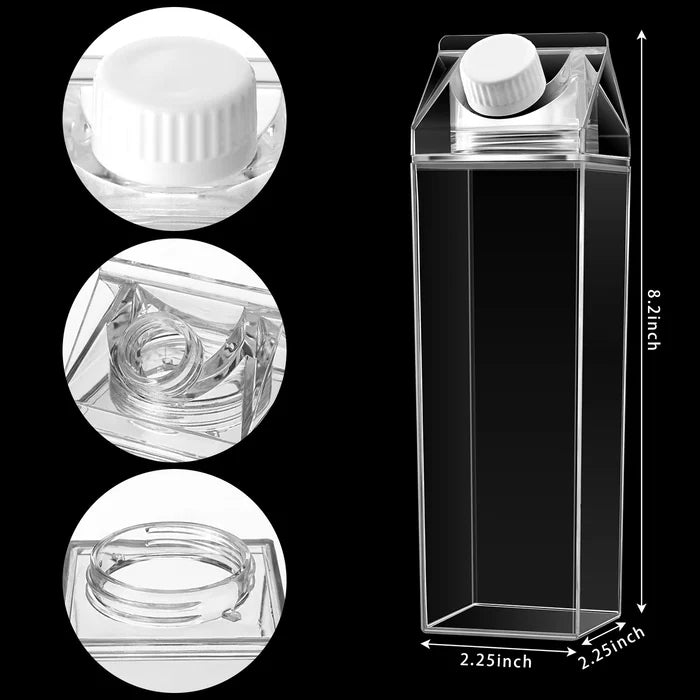 CrystalCart | Transparante Melkkarton – BPA-vrije Voedselveilige Plastic Fles