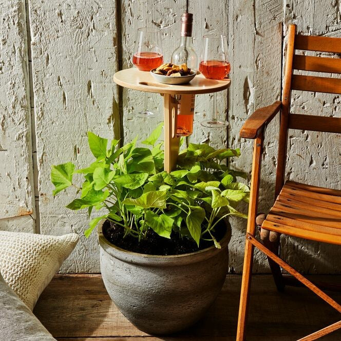 ChardBoard | 4-in-1 draagbare houten picknick wijntafel - uitklapbare houders voor glazen en flessen