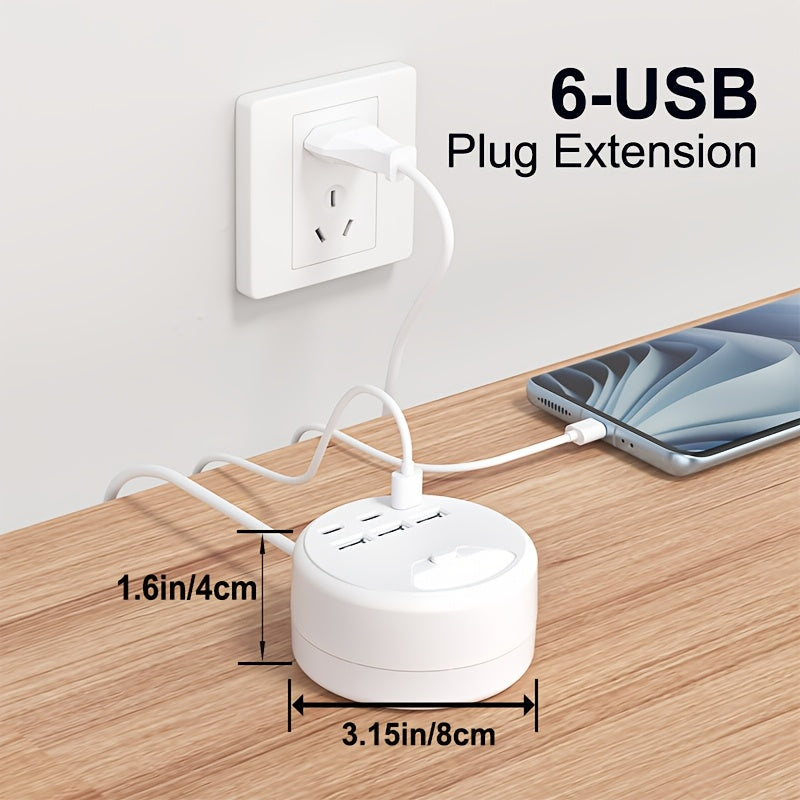 PlugMate | Multifunctionele stekkerdoos & USB-oplader – verlengsnoer van 1,2 m