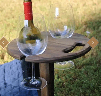 SpikeTable | Opvouwbare Buiten Wijn Tafel – Handgemaakt Berkenhout, Grondpiek