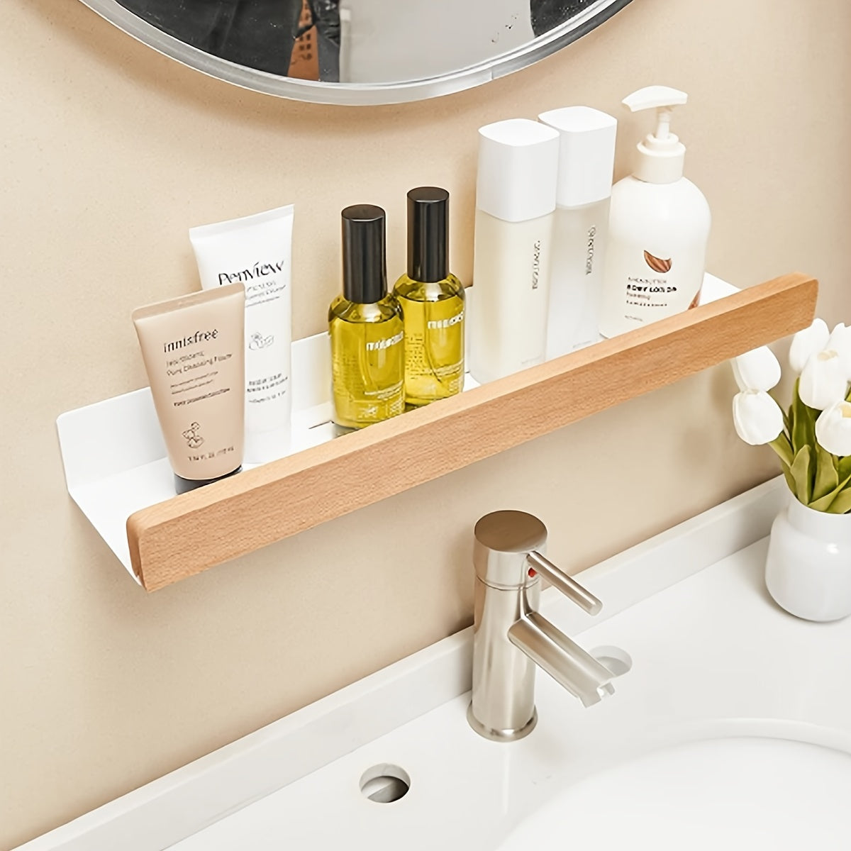 RustiRack | Opbergrek voor in de badkamer aan de muur - doucheruimtehouder zonder perforaties