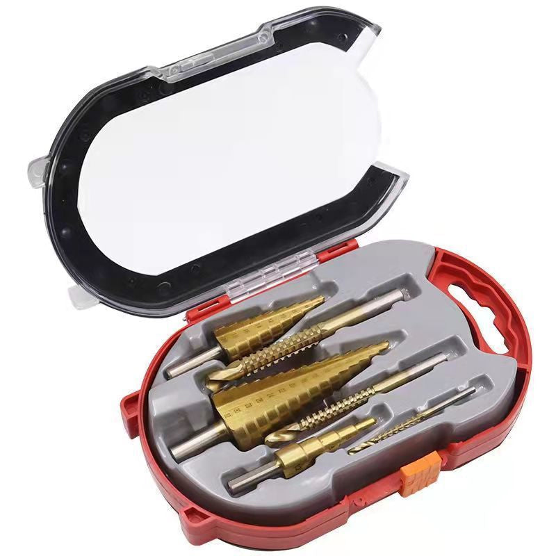 CoreSnip | 6-delige hoge-snelheid titanium-gelamineerde Pagoda step boren set - ruimen zaagtand
