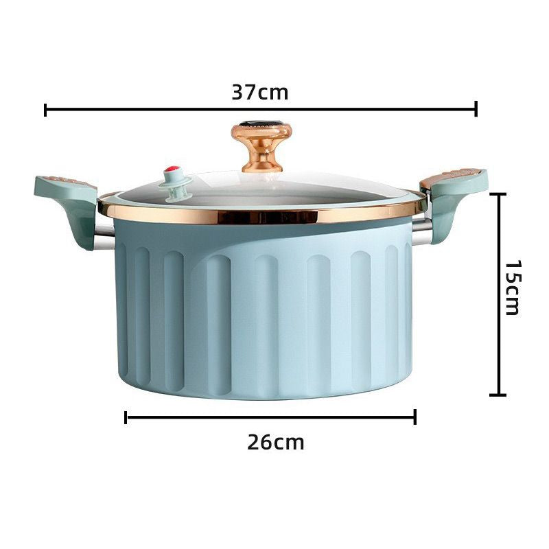 QuickChef | Non-stick geëmailleerde micro-snelkookpan – snelle kookpan, compact ontwerp