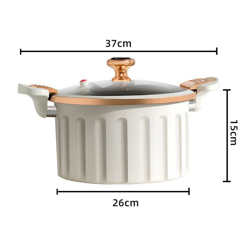 QuickChef | Non-stick geëmailleerde micro-snelkookpan – snelle kookpan, compact ontwerp