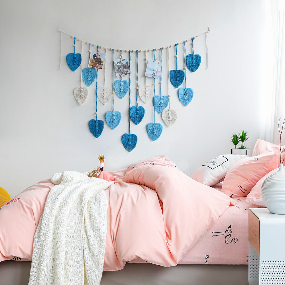 VerdantWeave | Boho Macrame Bladeren Slinger - Boven bed & woondecoratie