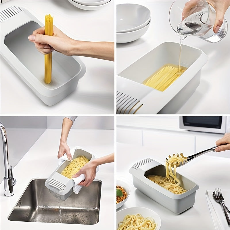 PastaPort | Spaghetti- en noedelbewaarbak – Plastic keukenbak voor het bewaren en koken van pasta