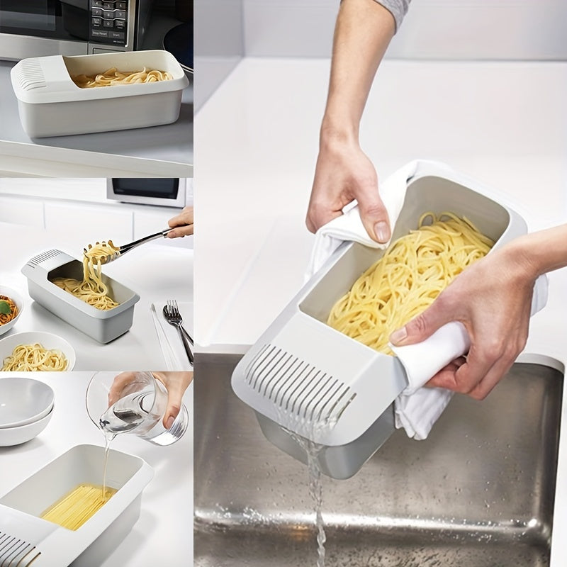 PastaPort | Spaghetti- en noedelbewaarbak – Plastic keukenbak voor het bewaren en koken van pasta