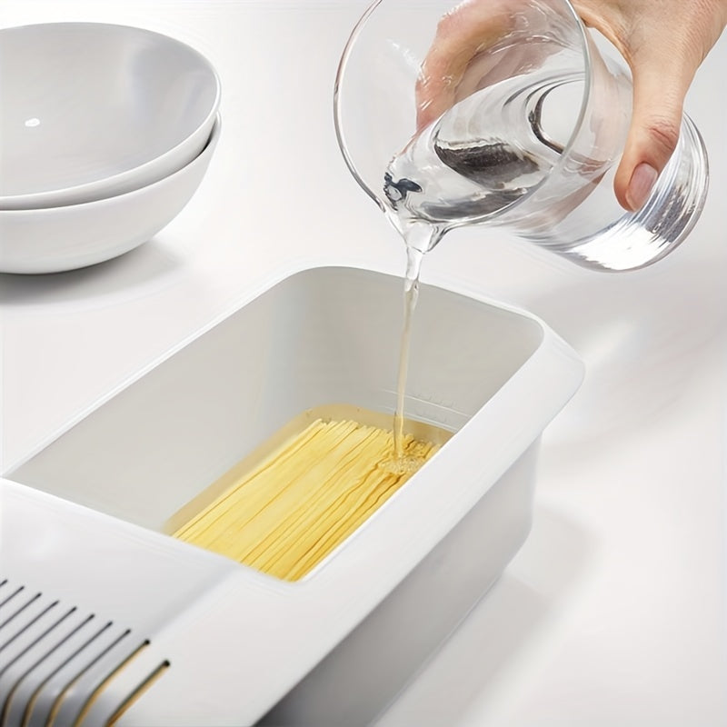 PastaPort | Spaghetti- en noedelbewaarbak – Plastic keukenbak voor het bewaren en koken van pasta