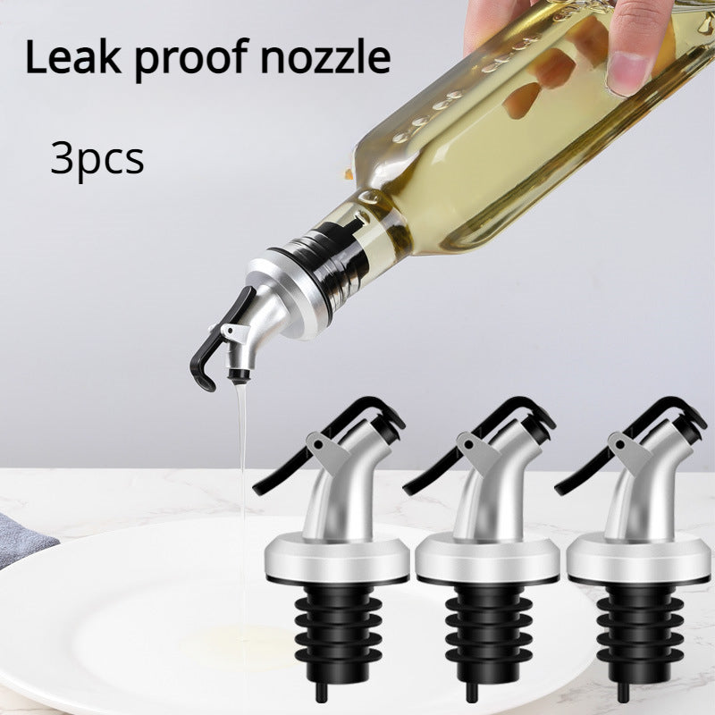 DrizzlePro | 3 stuks lekvrije olie- en azijnfles tuiten, siliconen tuitdispensers voor olijfolie, azijn, salade dressing