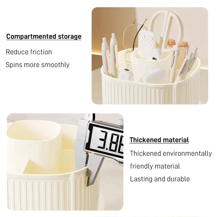 BrushHalo | Make-upborstelhouder met dubbele draai – Stijlvolle cosmetica-opbergruimte met meerdere lades