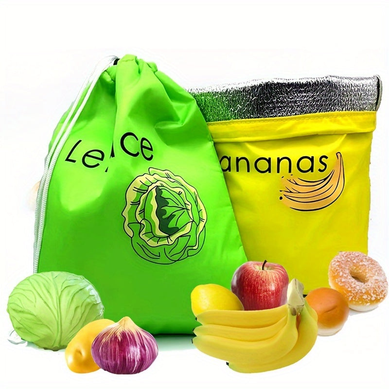 ProduceGuard | Herbruikbare Bananen Bewaarzak – Voedselveilig Nylon Groente- en Fruitzak met Aluminium Sluiting