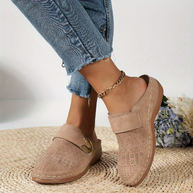 OrthoClog | Orthopedische Dames Slip-On Leren Klompen – Comfortabel Ergonomisch Voetbed