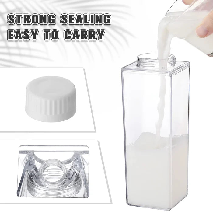 CrystalCart | Transparante Melkkarton – BPA-vrije Voedselveilige Plastic Fles