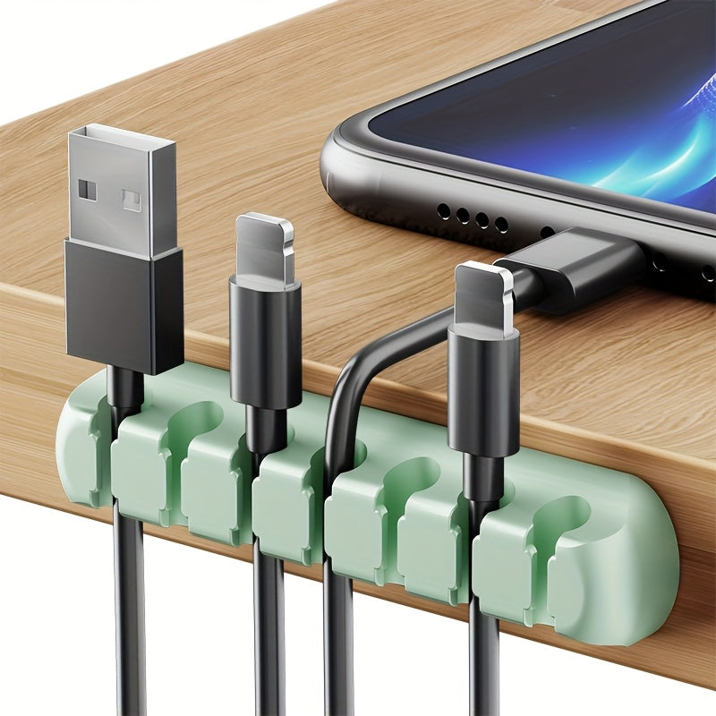 CordHold | 7-sleufs siliconen kabelorganizer – zelfklevende kabelhouders