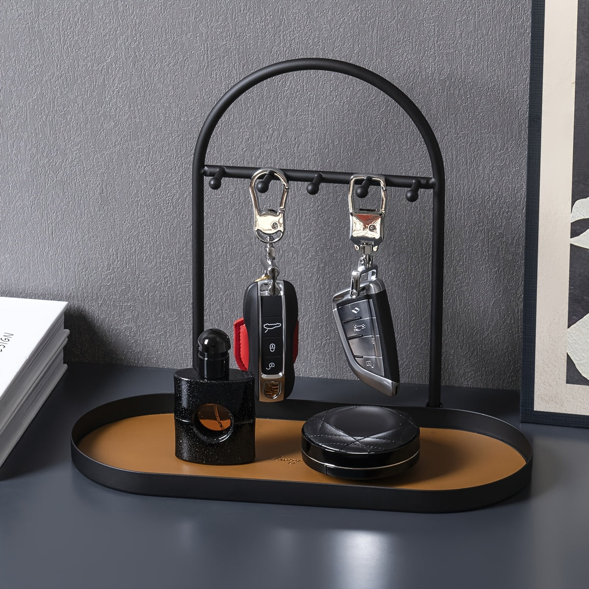 Ovaluxe | Elegant ovaal metalen juwelen- en sleutelbakje - multifunctioneel opbergsysteem voor de ingang en het dressoir