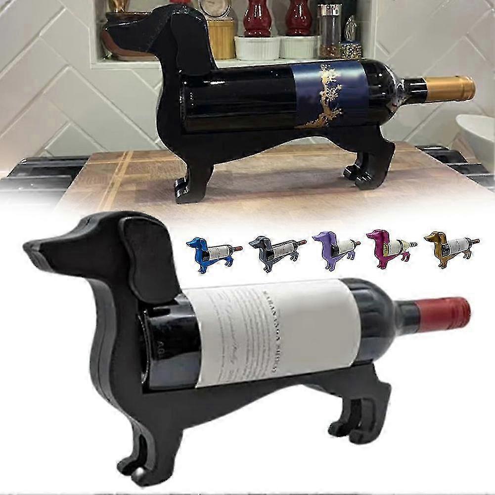 BarkBottle | Teckel Wijnfleshouder - Hondvormige Decoratieve Kurkhond Beeldje