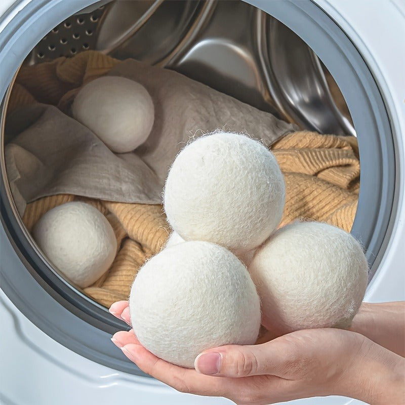 FluffOrb | Wollen Droogmolenbolletjes - Herbruikbare Wasverzachter & Anti-Kluwen Wasbolletjes voor Wasmachine