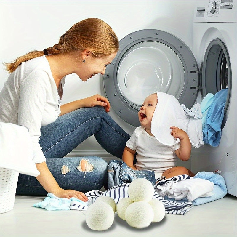 FluffOrb | Wollen Droogmolenbolletjes - Herbruikbare Wasverzachter & Anti-Kluwen Wasbolletjes voor Wasmachine