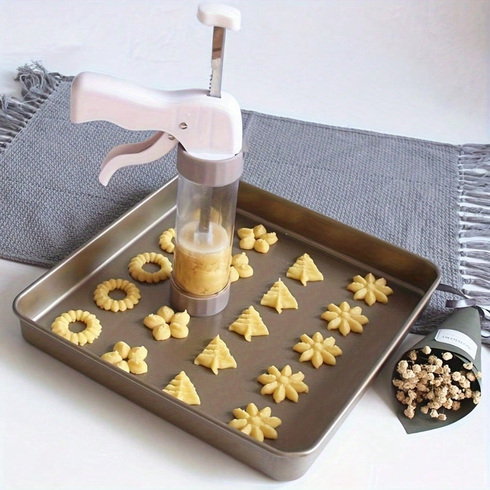 SweetSculpt | Taartdecoreerpistool-set - 20-delig met roestvrijstalen spuitmondjes, veelzijdig bakgereedschap voor koekjes, gebak en glazuur