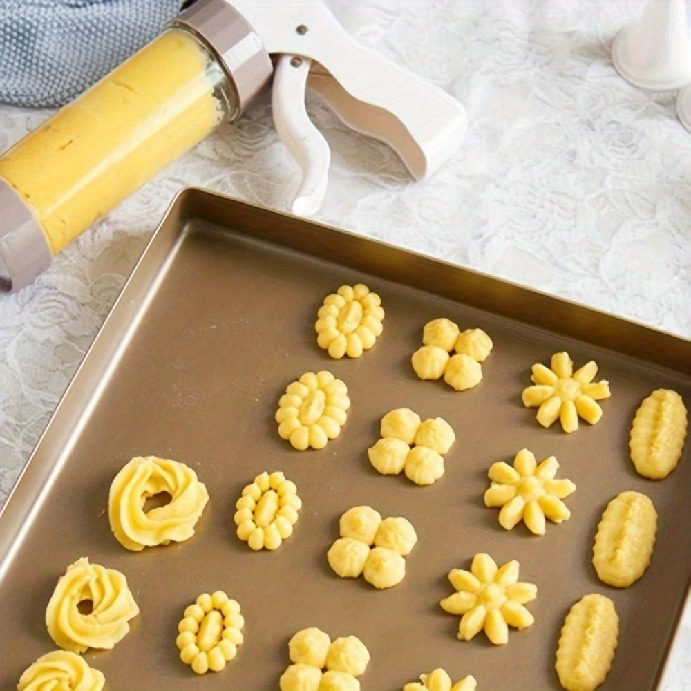 SweetSculpt | Taartdecoreerpistool-set - 20-delig met roestvrijstalen spuitmondjes, veelzijdig bakgereedschap voor koekjes, gebak en glazuur
