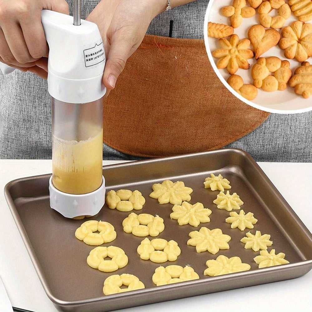 SweetSculpt | Taartdecoreerpistool-set - 20-delig met roestvrijstalen spuitmondjes, veelzijdig bakgereedschap voor koekjes, gebak en glazuur