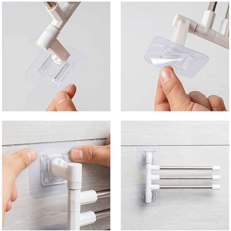 SlickRack | Wandhanddoekenrek met zuignap - badkameropbergsysteem zonder boren voor handdoeken en toiletartikelen