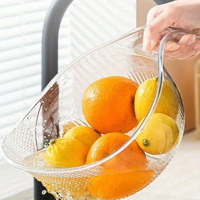 BowlFlow | Multifunctionele rijstwaskom met waterafvoerkorf, vierhoekige gaten voor fruit en groenten
