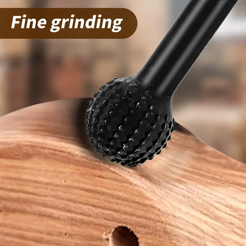 Engravix | Set roterende frezen van koolstofstaal – bolvormige frezen voor houtbewerking en graveren