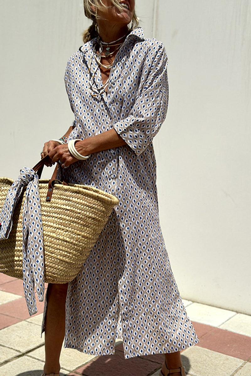 Tyra | Geruite overhemdjurk voor dames – casual midi-tuniek met knoopsluiting