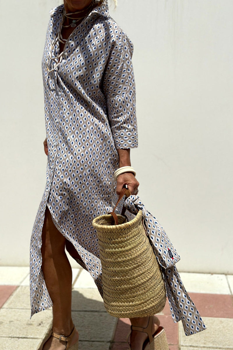 Tyra | Geruite overhemdjurk voor dames – casual midi-tuniek met knoopsluiting