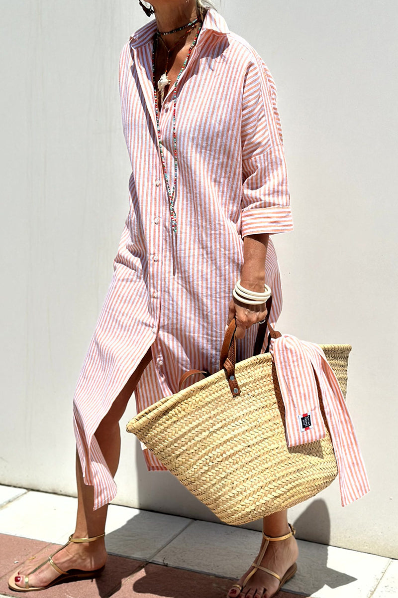 Tyra | Geruite overhemdjurk voor dames – casual midi-tuniek met knoopsluiting