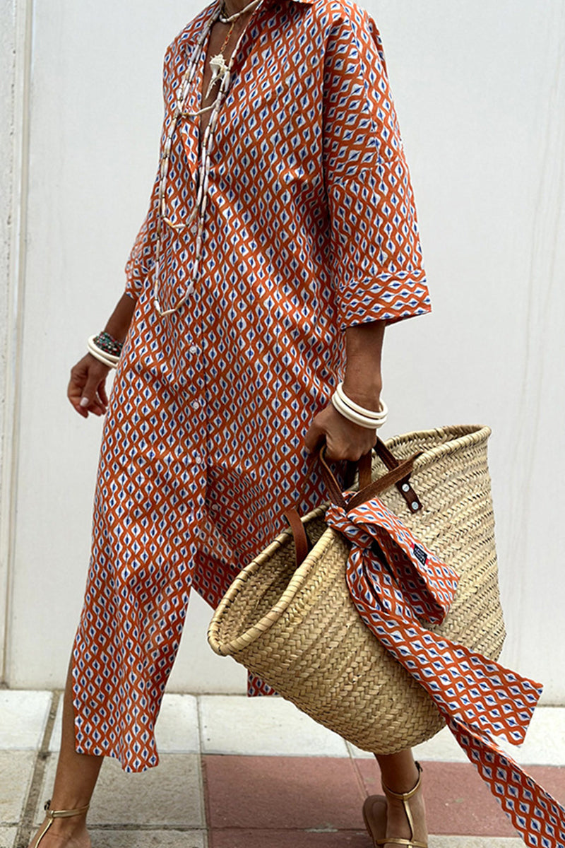 Tyra | Geruite overhemdjurk voor dames – casual midi-tuniek met knoopsluiting