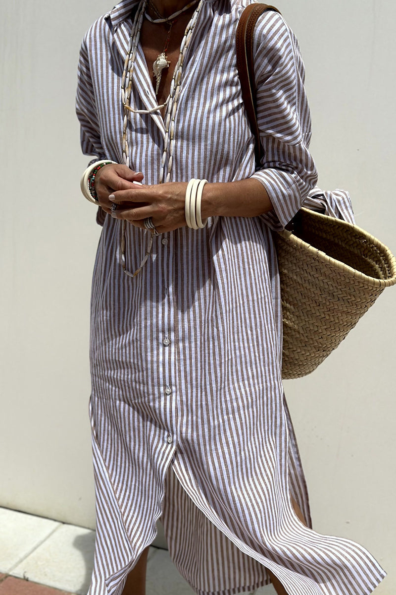 Tyra | Geruite overhemdjurk voor dames – casual midi-tuniek met knoopsluiting