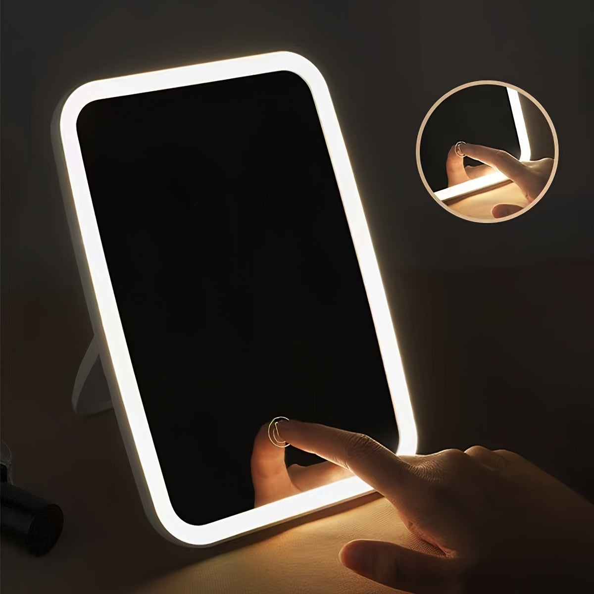 TouchLume | LED-make-upspiegel met aanraakbediening – dimbare verlichte make-upspiegel