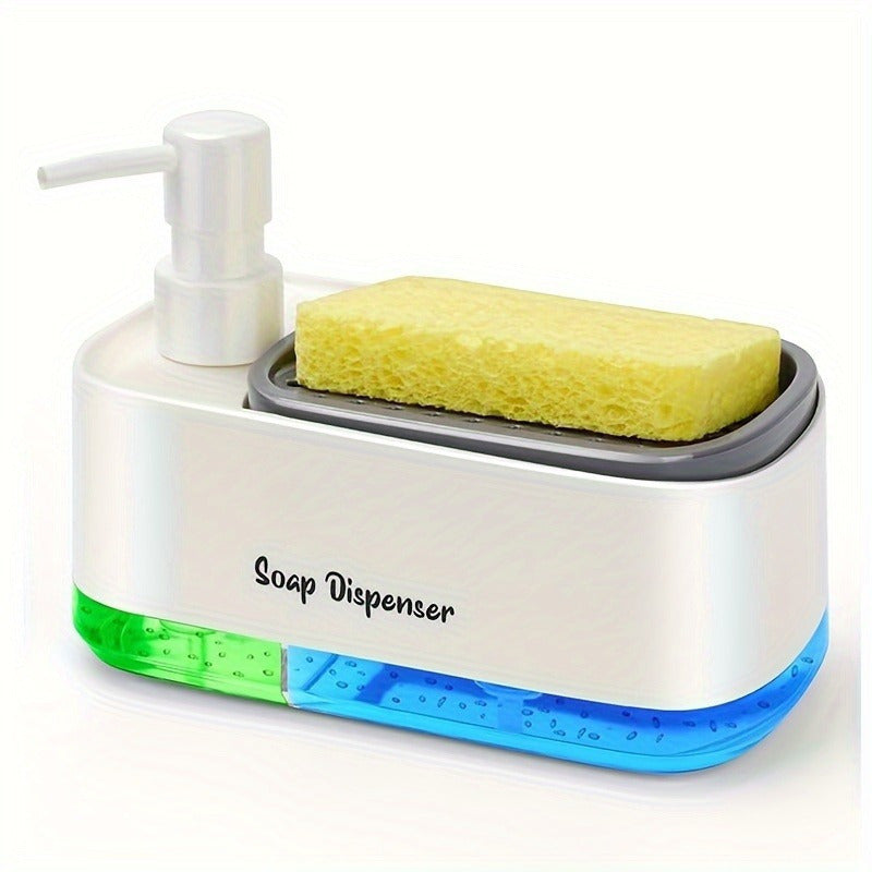 LatherLink | 2-in-1 dispenser voor vloeibare zeep met sponshouder