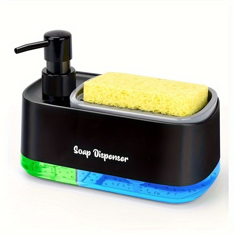 LatherLink | 2-in-1 dispenser voor vloeibare zeep met sponshouder