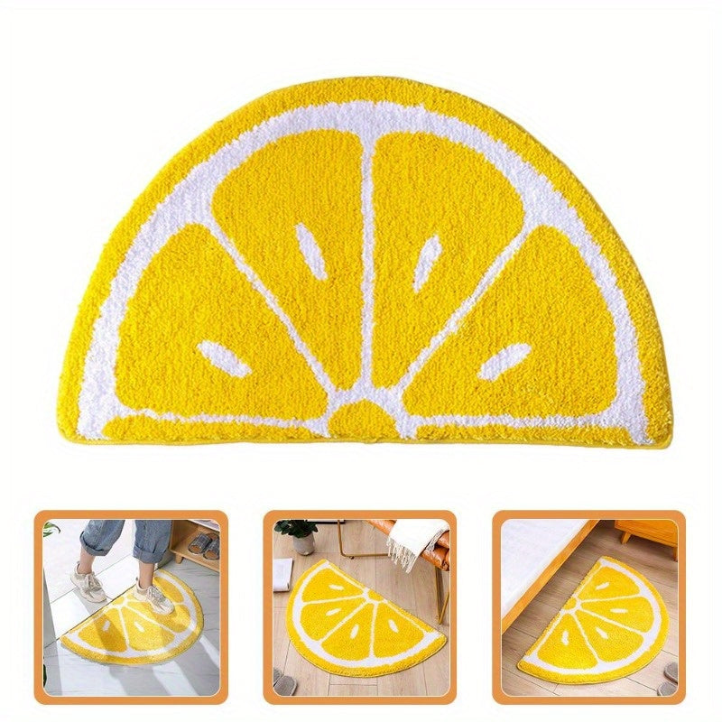 CitrusStep | Schattige Halfronde Citroenmat – Waterabsorberend, Antislip