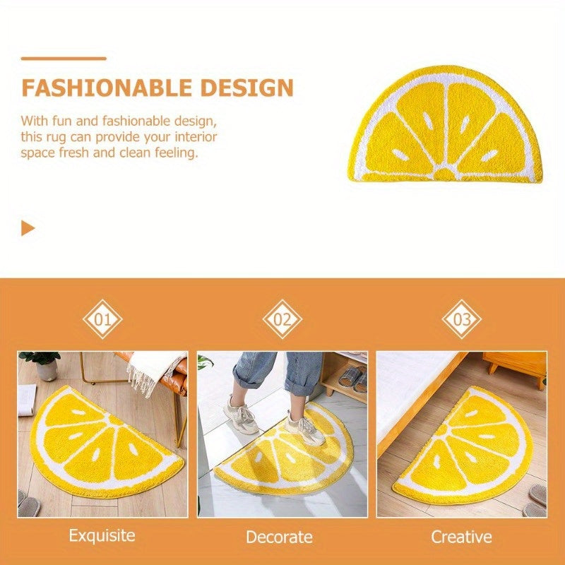 CitrusStep | Schattige Halfronde Citroenmat – Waterabsorberend, Antislip