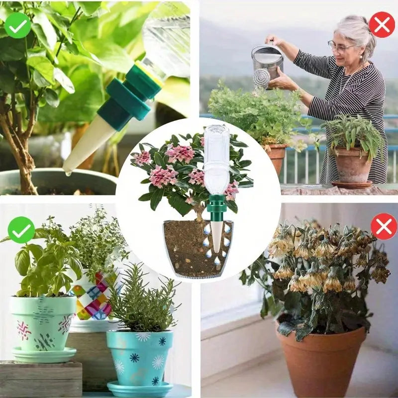 PlantSip | Zelfwaterende flessenpinnen - Eenvoudige druppelbevloeiing voor planten, binnen en buiten