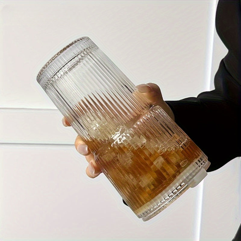 ClearSip | Geïsoleerde glazen koffiemok met deksel en rietje, 600ML herbruikbare multifunctionele glazen beker